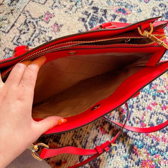 MICHAEL KORS Saffiano Leather Hope Large Satchel in Flame ❤️‍🔥 - Picture 11 of 11